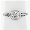 Image 1 : Antique Edwardian Platinum 0.47 ctw Old European Diamond Filigree Engagement Rin