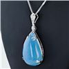 Image 2 : 73.00 ctw Aquamarine and 0.17 ctw Diamond Platinum Pendant
