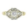 Image 3 : Vintage Keepsake 14k Two Tone Gold 0.36 ctw Diamond Open Work Geometric Ring