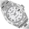 Image 1 : Rolex Ladies Stainless Steel White Arabic Dial 18K Diamond Bezel Oyster Band Dat