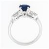 Image 8 : Vintage 14k White Gold 1.28 ctw GIA Round Sapphire & Marquise Diamond Accents Ri