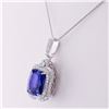Image 2 : 9.22 ctw Tanzanite and 0.85 ctw Diamond Platinum Pendant (GIA CERTIFIED)