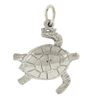 Image 1 : Solid 14K White Gold Detailed Polished Finish Turtle Charm Pendant w/ Bail