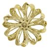 Image 3 : Vintage 14k Yellow Gold 0.28 ctw Diamond & Opal Textured Swirl Flower Pin Brooch