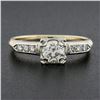 Image 2 : Vintage 14k Gold Palladium .54 ctw Old European Diamond Solitaire Engagement Rin