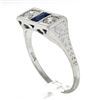 Image 9 : Antique Art Deco 20k Gold .45 ctw European Diamond & Sapphire Moi et Toi Band Ri