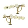 Image 1 : Vintage Retro 14K Gold Cultured Pearl Leaf Branch Climber Screw Back Earrings