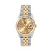 Image 2 : Rolex Mens Two Tone Sapphire Factory Champagne Diamond Dial Fluted Bezel Datejus