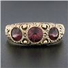 Image 2 : Antique Victorian 14k Gold 1.80 ctw Bezel Rhodolite Garnet Textured Repousse Rin