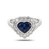 Image 1 : 1.85 ctw Heart Shaped Blue Sapphire and 0.67 ctw Diamond Platinum Ring (GIA CERT