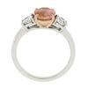 Image 9 : Platinum & 14K Gold AGL Ceylon Orange Sapphire & Diamond 3 Stone Engagement Ring