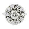 Image 6 : Vintage 14K Gold 1.75 ctw GIA Fiery Round Brilliant Diamond Cluster Platter Ring
