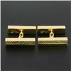 Image 7 : Tiffany & Co. 18k Yellow Gold Textured Polished Geometric Dual Box Men Cufflinks