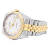 Image 4 : Rolex Mens Two Tone Sapphire Quickset White Roman Dial Datejust With Rolex Box