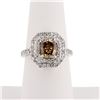 Image 3 : 1.57 ctw Fancy Dark Yellowish Brown CENTER Diamond 14K White Gold Ring (2.31 ctw