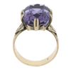Image 4 : Antique Victorian 10K Gold Rectangular Cut Amethyst Solitaire Engraved Ring