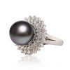 Image 2 : 12.0mm Tahitian Cultured Pearl and 1.37 ctw Diamond 14K White Gold Ring