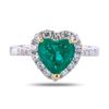 Image 1 : 1.40 ctw Emerald and 0.57 ctw Diamond 18K White and Yellow Gold Ring