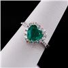 Image 3 : 1.40 ctw Emerald and 0.57 ctw Diamond 18K White and Yellow Gold Ring