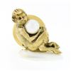 Image 6 : Vintage 14k Gold Faun Boy Bead & Carved Freshwater Pearl Tie Tack & Cufflink Se