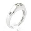 Image 5 : Platinum 0.87 ctw GIA Emerald Cut Sideways Bezel Set Diamond Solitaire Band Ring