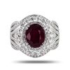 Image 1 : 3.66 ctw BURMESE Ruby and 1.40 ctw Diamond Platinum Ring (GIA CERTIFIED)