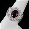 Image 3 : 3.66 ctw BURMESE Ruby and 1.40 ctw Diamond Platinum Ring (GIA CERTIFIED)