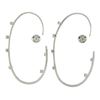 Image 4 : Roberto Coin 18K White Gold 0.50 ctw Diamond & Ruby Large Oval Hoop Earrings