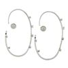 Image 5 : Roberto Coin 18K White Gold 0.50 ctw Diamond & Ruby Large Oval Hoop Earrings