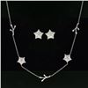 Image 1 : Tiffany & Co. 18k Gold Diamond Starfish Station Necklace w/ Stud Earrings Set