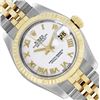 Image 1 : Rolex Ladies 18K Gold And Steel White Roman Hidden Clasp Datejust 26MM