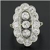 Image 2 : Antique Edwardian Gold & Platinum 2.5 ctw Old European Diamond Long Dinner Ring