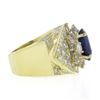 Image 6 : Estate 18K Gold 10.72 ctw GIA Oval Sapphire & Diamond Statement Cocktail Ring