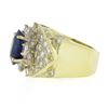 Image 7 : Estate 18K Gold 10.72 ctw GIA Oval Sapphire & Diamond Statement Cocktail Ring