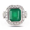 Image 1 : 8.77 ctw Emerald and 1.91 ctw Diamond Platinum Ring (GIA CERTIFIED)