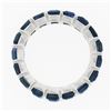 Image 6 : Platinum 4.45 ctw Square Step Cut Sapphire Bar Channel Eternity Stack Band Ring