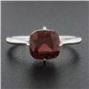 Image 2 : NEW 14k White Gold 2.5 ctw Cushion Rhodolite Garnet Prong Open Work Solitaire Ri