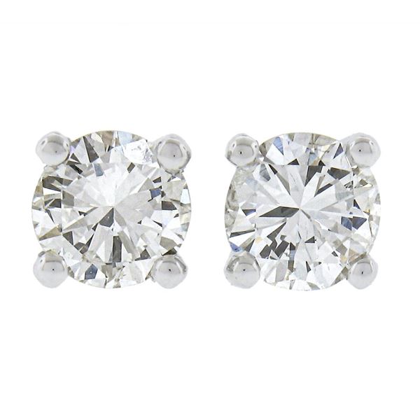 NEW Classic 14K Gold 0.44 ctw Round Brilliant Cut Diamond Prong Set Stud Earring