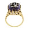 Image 8 : Vintage 18k Gold Repousse Amethyst & Diamond Old English Letter Cocktail Ring