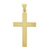 Image 1 : Vintage 14K Yellow Gold Grooved w/ Polished Finish Center Simple Cross Pendant