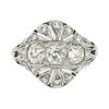 Image 4 : Antique Edwardian Platinum European Diamond Milgrain Engraved Dome Mosaic Ring