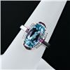 Image 1 : 4.13 ctw Aquamarine, 0.44 ctw Ruby and 0.08 ctw Diamond Platinum Ring