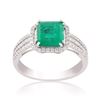 Image 1 : 1.59 ctw Emerald and 0.39 ctw Diamond Platinum Ring