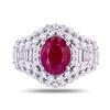 Image 1 : 2.58 ctw BURMESE Ruby and 1.28 ctw Diamond Platinum Ring (GIA CERTIFIED)