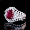 Image 2 : 2.58 ctw BURMESE Ruby and 1.28 ctw Diamond Platinum Ring (GIA CERTIFIED)
