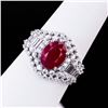 Image 3 : 2.58 ctw BURMESE Ruby and 1.28 ctw Diamond Platinum Ring (GIA CERTIFIED)