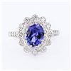 Image 1 : 1.59 ctw Tanzanite and 0.47 ctw Diamond 14K White Gold Ring