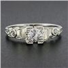 Image 2 : Art Deco 18k White Gold .40 ctw Old Cut Diamond Solitaire Engagement Promise Rin