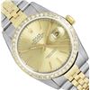 Image 1 : Rolex Mens 2 Tone Champagne Index Diamond Bezel Datejust Wristwatch With Rolex B