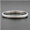 Image 2 : Antique Art Deco Platinum 1.9mm Engraved Textured Wheat Work Stackable Band Ring